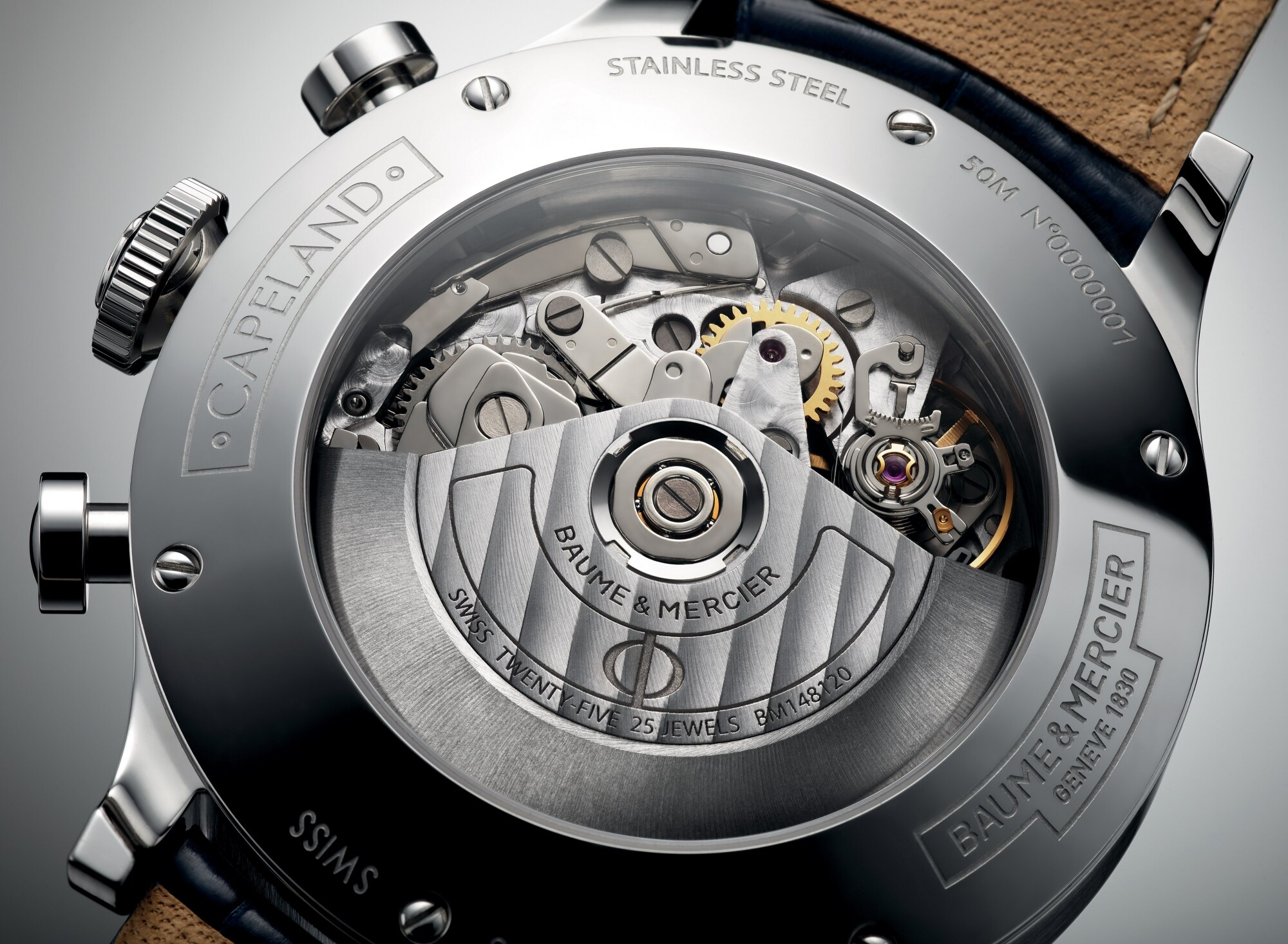 名士表(Baume & Mercier)Capeland 10063 男士腕表 3 4 Back Top Closed Detail